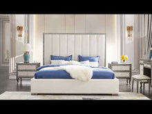 Load and play video in Gallery viewer, Ostrich Embossed Leather 5pc Bedroom Set (2 styles)