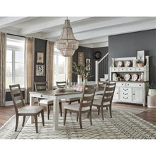 Load image into Gallery viewer, 7pc Magnussen Furniture Bellevue Manor Rectangular Dining Set in White Weathered Shutter