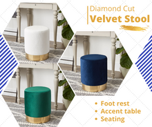 Load image into Gallery viewer, Diamond Cut Velvet Stool
