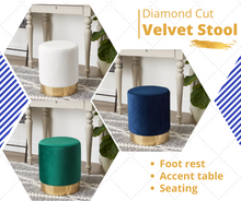 Load image into Gallery viewer, Diamond Cut Velvet Stool
