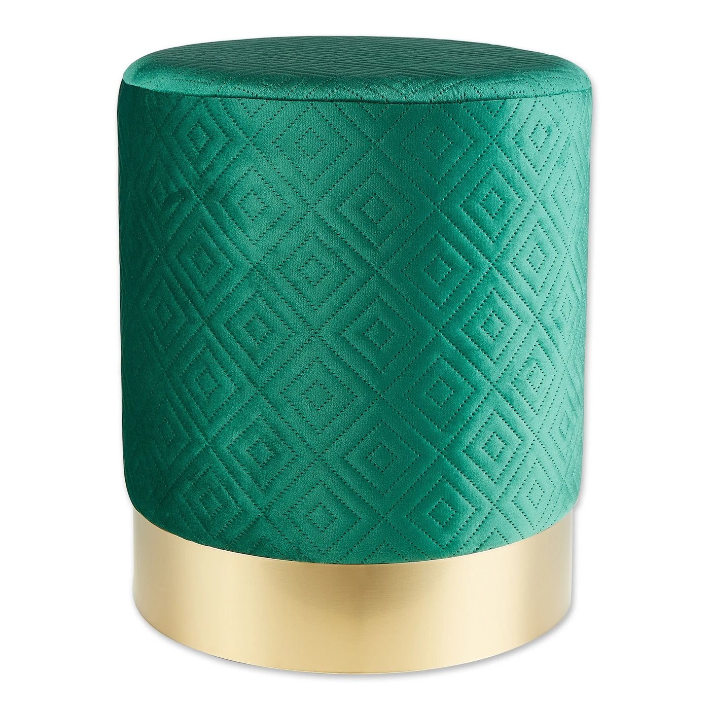 Diamond Cut Velvet Stool